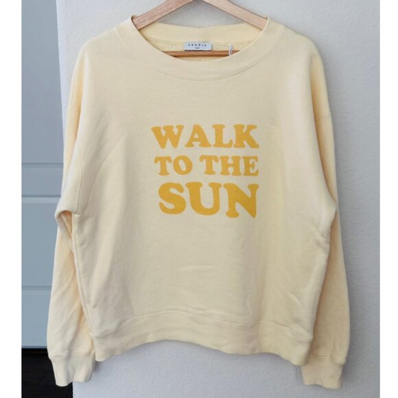 π» Sandro π» Cotton sweatshirt with Lettering "Walk To The Sun", 2 (Medium) - Picture 5 of 10